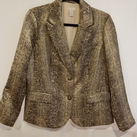 Chico's Jackets & Blazers - 💥Chico's Animal Print Metallic Blazer